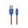 GEMBIRD CC-USB2J-AMmBM-1M-BL Premium jeans (denim) Micro-USB cable with metal connectors, 1 m, blue - slika 1