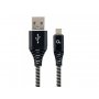 GEMBIRD CC-USB2B-AMmBM-1M-BW Premium cotton braided Micro-USB charging - data cable,1m, black/white - slika 1