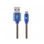 GEMBIRD CC-USB2J-AMmBM-2M-BL Premium jeans (denim) Micro-USB cable with metal connectors, 2 m, blue - slika 1