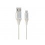 GEMBIRD CC-USB2B-AMLM-1M-BW2 Gembird Premium cotton braided 8-pin charging and data cable, 1m, silver/white - slika 1