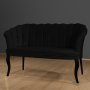 Atelier del Sofa Sofa dvosed Daisy Black Wooden Black - slika 2