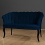 Atelier del Sofa Sofa dvosed Daisy Black Wooden Dark Blue - slika 2