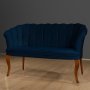 Atelier del Sofa Sofa dvosed Daisy Walnut Wooden Dark Blue - slika 2