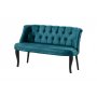 Atelier del Sofa Sofa dvosed Roma Black Wooden Petrol Blue - slika 2