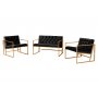 Atelier del Sofa Sofa i dve fotelje Oslo Gold Black - slika 1