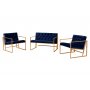 Atelier del Sofa Sofa i dve fotelje Oslo Gold Dark Blue - slika 1