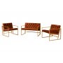 Atelier del Sofa Sofa i dve fotelje Oslo Gold Tile Red - slika 1