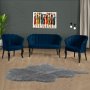 Atelier del Sofa Sofa i fotelja Daisy Black Wooden Dark Blue - slika 1