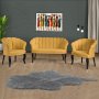 Atelier del Sofa Sofa i fotelja Daisy Black Wooden Mustard - slika 1
