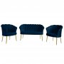 Atelier del Sofa Sofa i fotelja Daisy Gold Metal Dark Blue - slika 2