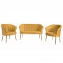 Atelier del Sofa Sofa i fotelja Daisy Gold Metal Mustard - slika 2