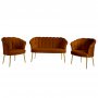 Atelier del Sofa Sofa i fotelja Daisy Gold Metal Tile Red - slika 2