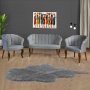 Atelier del Sofa Sofa i fotelja Daisy Walnut Wooden Grey - slika 1