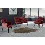 Atelier del Sofa Sofa i dve fotelje Paris Black Metal Claret Red - slika 1