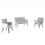 Atelier del Sofa Sofa i dve fotelje Paris Black Metal Cream - slika 4