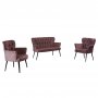 Atelier del Sofa Sofa i dve fotelje Paris Black Metal Dusty Rose - slika 4