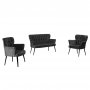 Atelier del Sofa Sofa i dve fotelje Paris Black Metal Fume - slika 4
