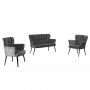 Atelier del Sofa Sofa i dve fotelje Paris Black Metal Grey - slika 4