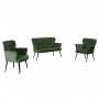 Atelier del Sofa Sofa i dve fotelje Paris Black Metal Khaki - slika 4