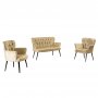 Atelier del Sofa Sofa i dve fotelje Paris Black Metal Light Brown - slika 4