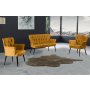 Atelier del Sofa Sofa i dve fotelje Paris Black Metal Mustard - slika 1