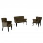 Atelier del Sofa Sofa i dve fotelje Paris Black Wooden Brown - slika 4