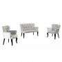 Atelier del Sofa Sofa i dve fotelje Paris Black Wooden Cream - slika 4