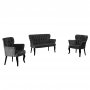 Atelier del Sofa Sofa i dve fotelje Paris Black Wooden Fume - slika 4