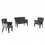 Atelier del Sofa Sofa i dve fotelje Paris Black Wooden Grey - slika 4