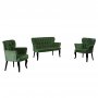 Atelier del Sofa Sofa i dve fotelje Paris Black Wooden Khaki - slika 4