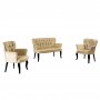 Atelier del Sofa Sofa i dve fotelje Paris Black Wooden Light Brown - slika 4