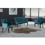 Atelier del Sofa Sofa i dve fotelje Paris Black Wooden Petrol Blue - slika 1