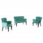 Atelier del Sofa Sofa i dve fotelje Paris Black Wooden Sea Green - slika 4