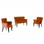Atelier del Sofa Sofa i dve fotelje Paris Black Wooden Tile Red - slika 4