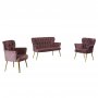 Atelier del Sofa Sofa i dve fotelje Paris Gold Metal Dusty Rose - slika 4