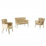 Atelier del Sofa Sofa i dve fotelje Paris Gold Metal Light Brown - slika 4