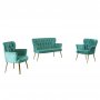 Atelier del Sofa Sofa i dve fotelje Paris Gold Metal Sea Green - slika 4