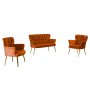 Atelier del Sofa Sofa i dve fotelje Paris Gold Metal Tile Red - slika 4