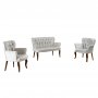 Atelier del Sofa Sofa i dve fotelje Paris Walnut Wooden Cream - slika 4