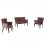 Atelier del Sofa Sofa i dve fotelje Paris Walnut Wooden Dusty Rose - slika 4