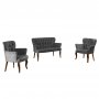 Atelier del Sofa Sofa i dve fotelje Paris Walnut Wooden Grey - slika 4