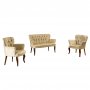 Atelier del Sofa Sofa i dve fotelje Paris Walnut Wooden Light Brown - slika 4