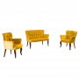 Atelier del Sofa Sofa i dve fotelje Paris Walnut Wooden Mustard - slika 4