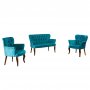 Atelier del Sofa Sofa i dve fotelje Paris Walnut Wooden Petrol Blue - slika 4