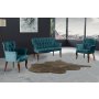 Atelier del Sofa Sofa i dve fotelje Paris Walnut Wooden Petrol Blue - slika 1