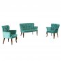 Atelier del Sofa Sofa i dve fotelje Paris Walnut Wooden Sea Green - slika 4