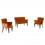 Atelier del Sofa Sofa i dve fotelje Paris Walnut Wooden Tile Red - slika 4