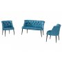 Atelier del Sofa Sofa i fotelja Roma Black Metal Petrol Blue - slika 2
