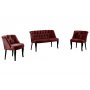Atelier del Sofa Sofa i fotelja Roma Black Wooden Claret Red - slika 2