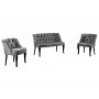 Atelier del Sofa Sofa i fotelja Roma Black Wooden Grey - slika 2